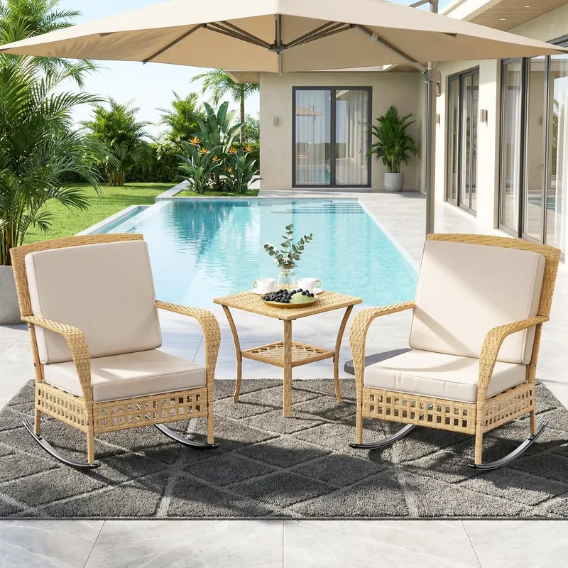 Outdoor Furniture Rocking Chair - Set Kursi Goyang Luar Ruangan 3
