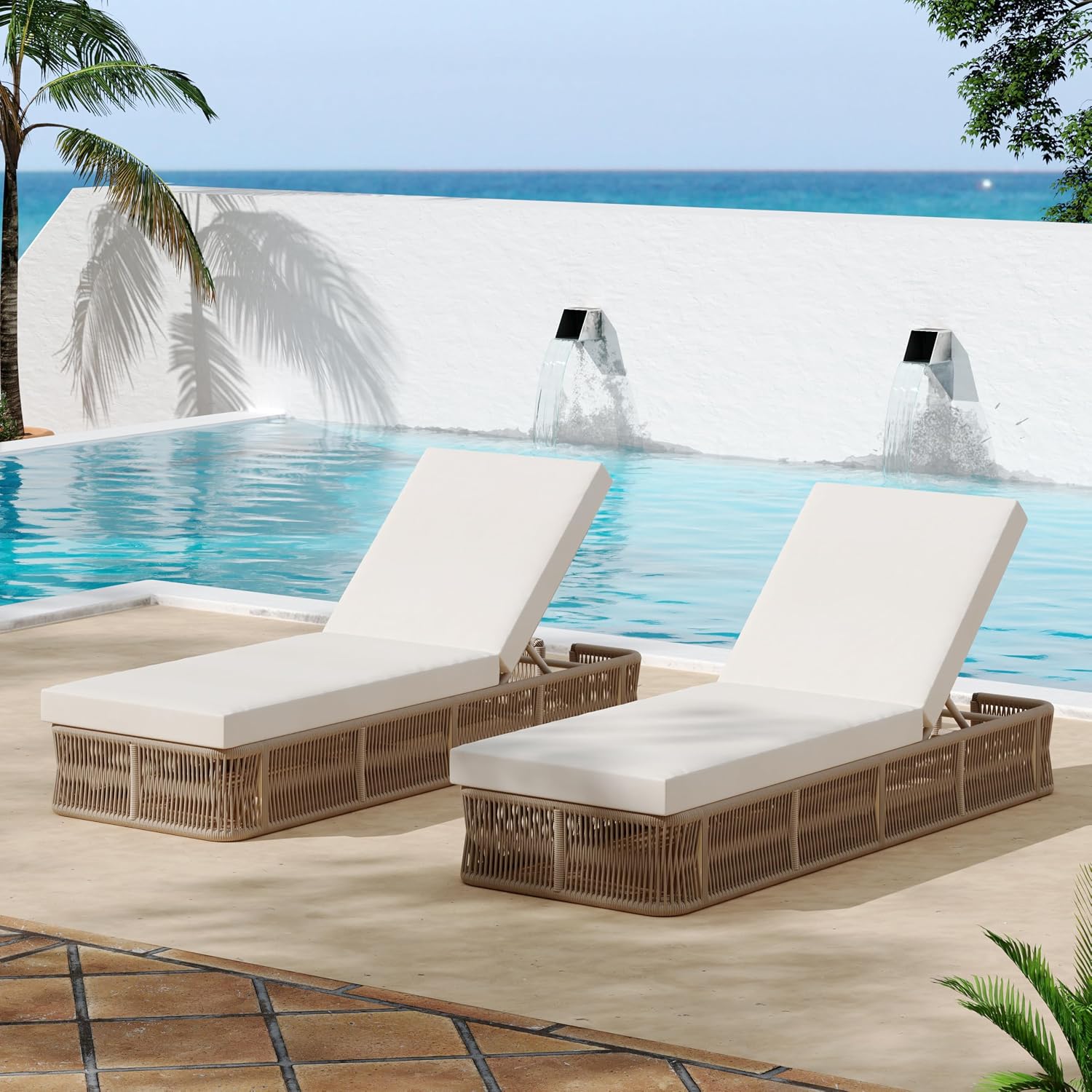 Outdoor Furniture Without Cushions - Kursi Santai Tali Anyaman dengan Sandaran
