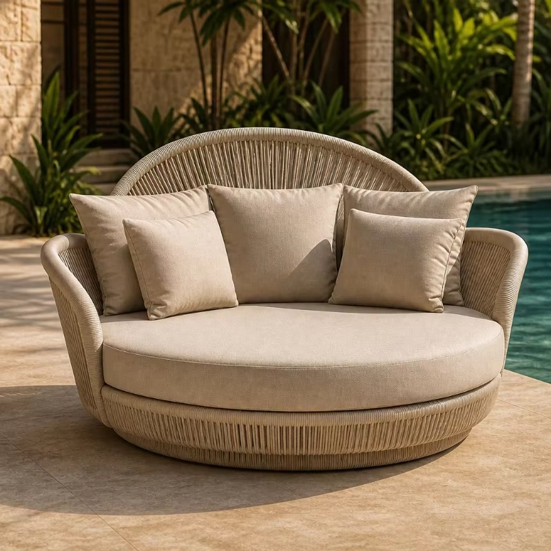 Outdoor Furniture Without Cushions - Sofa Santai Rotan Outdoor dengan Bantalan