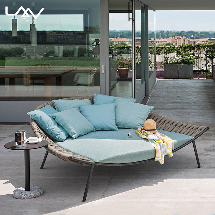 Outdoor Daybed Furniture - Furnitur tempat tidur siang anyaman tali