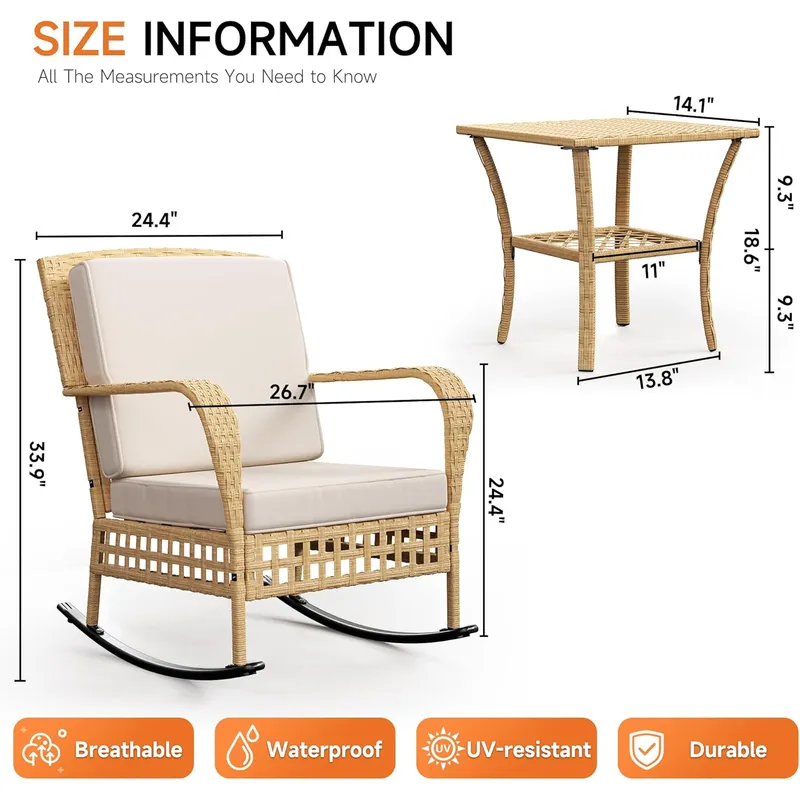 Set Kursi Goyang Luar Ruangan  - Outdoor Furniture Rocking Chair ulasan dan harga