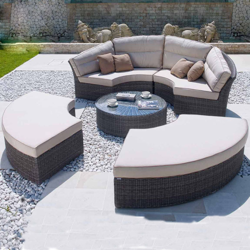 Set Sofa Daybed Bulat Rotan Lu - Outdoor Daybed Furniture ulasan dan harga