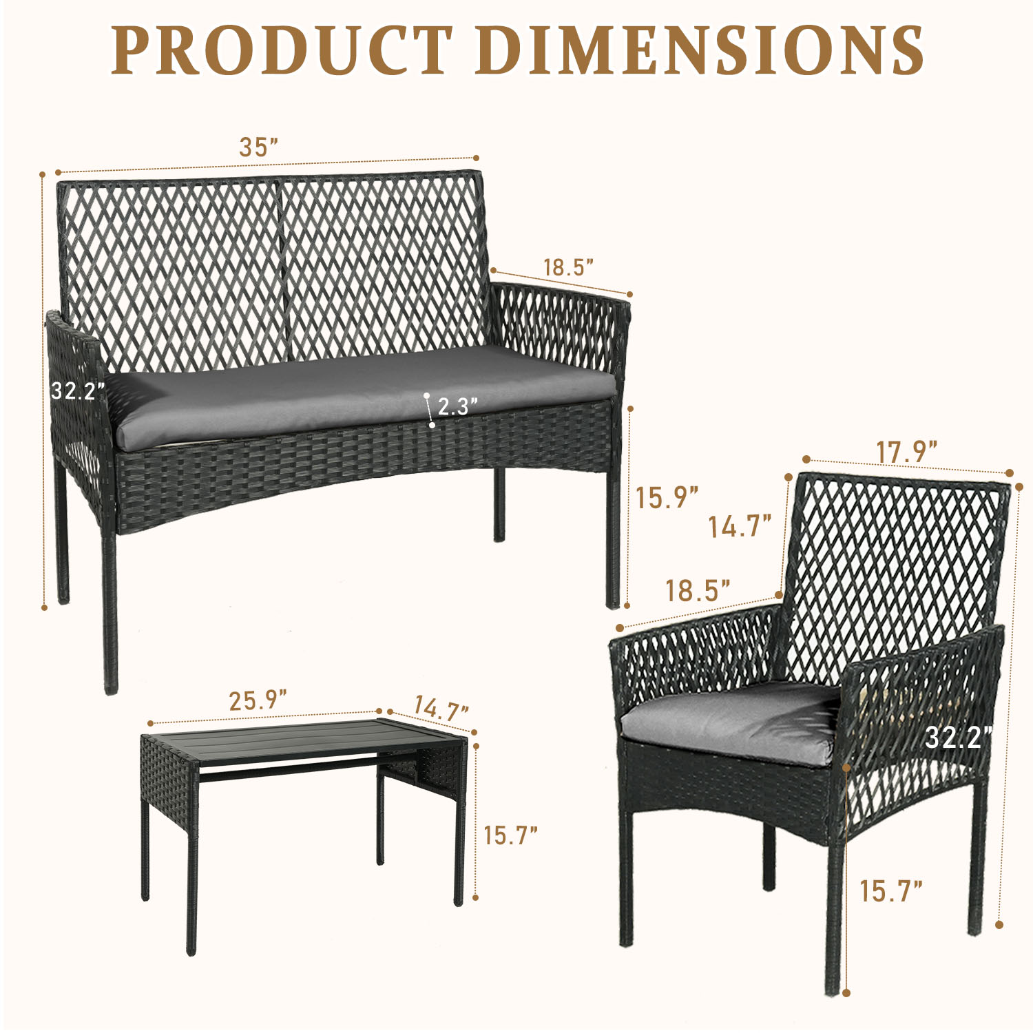 Set Furnitur Teras Luar Ruanga - Outdoor Furniture Without Cushions ulasan dan harga
